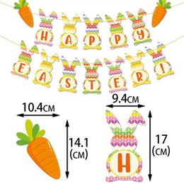 Party Decoration Happy Easter Banner For Supplies Outdoor Indoor Fireplace