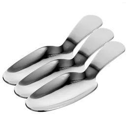 Spoons 3 Pcs Dessert Spoon Home Tableware Stainless Steel Scoop Serving Utensils Tea 304 Short Handle Baby Biscuits