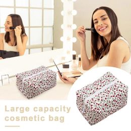 Storage Bags Cosmetic Pouch Capacity Floral Makeup Bag For Women Girls Zipper Toiletry Organizer Multifunction Travel Case