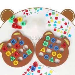 Intelligence toys DIY Geometric Shape Colour Matching Puzzle Baby Montessori Learning Educational Interactive Battle Game Toys For Children Gifts 24327