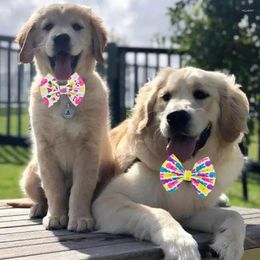 Dog Apparel 50pcs Summer Collar Slidable Bow Tie Charm Bowties Pet Decoration Accessories Small Middle Charms