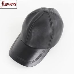 Men Real Sheepskin Leather Caps Male Casual Real Natural Sheep Skin Leather Baseball Hats Fashion Fall Winter Leather Hat 240325