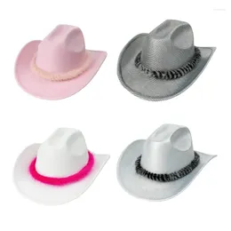 Berets Wear Resistant Cowboy Hats Fashion Nightclub Adult Rolled Brims