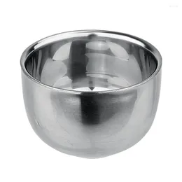 Mugs Double Layer Stainless Steel Cup Thicken Durable Shave Soap Bowl Smooth Heat Insulation Unbreakable Multi-function For Wet