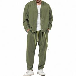 fi Men's Cardigan Jackets+Pants Sportwear Sets Men Solid Jogger Sport Suit Casual Tracksuit Male Sweat Suits 5 Colours S-3XL 61rp#