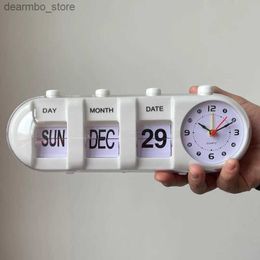 Desk Table Clocks Muellery Manual Analogue Flip Desk Table Alarm Clock Retro Quartz Mood Design Showing Date Day Month24327