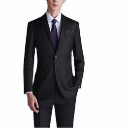 latest New Black Men Suit 2023 Slim Fit Wedding Party Men's Busin Suits for Men 2 Pieces Costume Homme Jacket+Pants n9wZ#