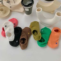 Boat socks for women in spring autumn summer thin cotton socks low cut and shallow cut short socks summer non slip and non falling heel invisible socks