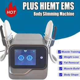 EMS Body Shaping Machine Fat Burning HIEMT EMslim Weight Loss Fat Dissolve Muscle Stimulate RF 2 IN 1 Slimming Beauty Equipment 2 Handles