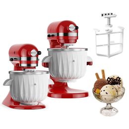 TPGSING Ice Cream Hine Accessories Are Vertical Compatible with 4.5 Larger Stand or Tilt Mixers, 2 Quarts (approximately 2.7 Liters) Frozen Yoghourt and Ice