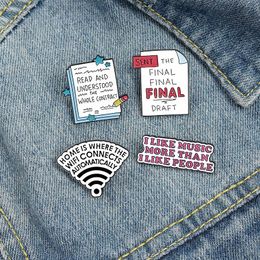 Wifi Signal Enamel Brooches Pin for Women Fashion Dress Coat Shirt Demin Metal Funny Brooch Pins Badges Promotion Gift 2021 New Design
