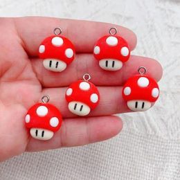 Charms 10pcs/pack Funny Game Cartoon Mushroom Resin Cute Flatback Small Pendants For Earring Bracelet Keychain Jewellery Make DIY