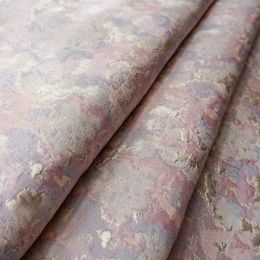 Fabric Pink Gold Purple Flower Embossed Jacquard Yarn Dyed Fabric for Dress Curtains Shoes Diy Making 50cmx150cm