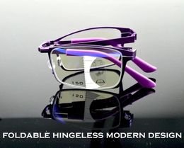 Sunglasses Clara Vida Screwless Folding Portable Purple Fashion Progressive Multifocal Reading Glasses 0.75 1 1.5 1.75 To 4