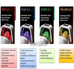 Portable Light PDT LED light therapy 4 Colour Red blue green Yellow light led skin rejuvenation machine8234350