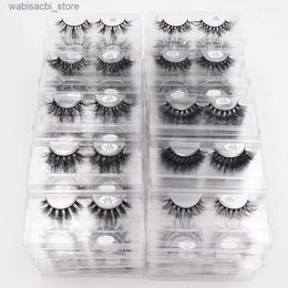 False Eyelashes Mink eyelashes 18mm fluffy 3D 5-50 pairs of fluffy eyelashes with tray frameless 100% mink hair eyelashes natural eyelashes loose24327