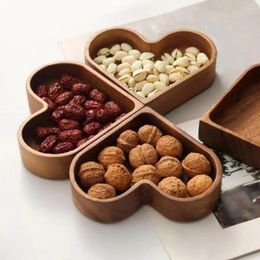 Plates Solid Wood Pallet For Heart-shaped Wooden Snack Tray Set Dining Table Multi-purpose Serving Trays Stackable Nut