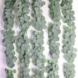 Decorative Flowers Artificial Eucalyptus Wreath Greening Vines For Wedding Banquet Garden Decoration