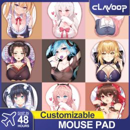 Pads 3D Stereo Cartoon Impact Mouse Pad Zhongli Raiden Shogun Keqing Gaming Computer Mousepad With Silicone Wrist Soft Mouse Mat Gift