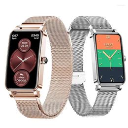 Wristwatches Metal Color Screen Waterproof Heart Rate Blood Pressure Oxygen Sleep Exercise Health Android IOS Watch