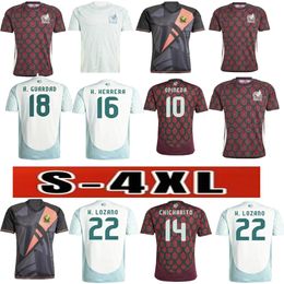 Top quality 4XL Mexico 24/25 Copa America RAUL CHICHARITO Best Production Soccer Jerseys LOZANO DOS SANTOS H.LOZANO Men goalkeeper Football Shirts Uniforms