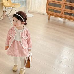 Clothing Sets Autumn Korean Ins Born Girls 2PCS Long Sleeve Princess Sweet Cute Lightweight Infant Cardigan Loose Baby Girl Dress