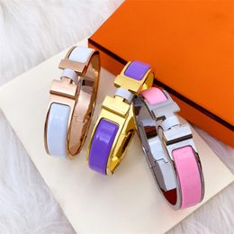 luxury womens bracelet gold flower braceletjewelry woman Titanium Steel High Plate Enamel Bracelet Womens European and American High Fashion Couple Bracelet