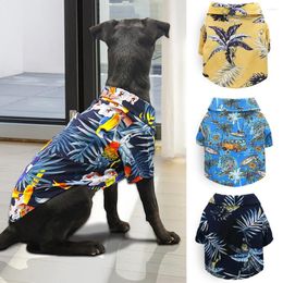 Dog Apparel Summer Clothes Cool Beach Hawaiian Style Cat Shirt Short Sleeve Coconut Tree Printing Fashion Gift For Pet
