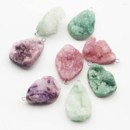 Pendant Necklaces Selling Natural Stone Crystal Cluster Plus Color Water Drop Handmade Charm DIY Necklace Jewelry Accessories 8Pcs