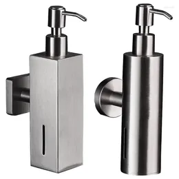 Liquid Soap Dispenser Wall Mounted Manual Press Bathroom Containers Durable