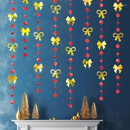 Party Decoration Gold Red Xmas Decorations Hanging Butterfly Knot Bow Garlands Paper Polka Dots For Wedding Anniversaire Streamer