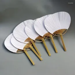 Decorative Figurines Pai Bambu 20pcs Pure White Bamboo Handle Blank Calligraphy Painting Group Fan Summer Drop Shippin