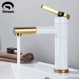 Bathroom Sink Faucets Shinesia Tall And Short Faucet Gourmet Mixer Tap &Cold Brass Wash Basin Black/White