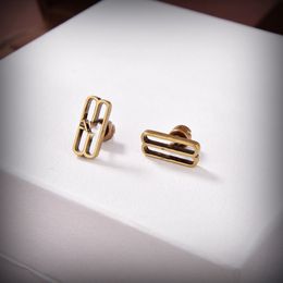 Women Luxury Letter BB Stud Earrings Designer Brand gold Earing Fashion Jewellery Metal Crystal Earring cjeweler For Women's Gift ohrringe