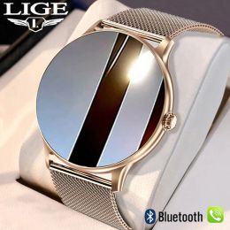 Watches LIGE Ladies Smart Watch Bluetooth Call Watch Sport Fitness Heart Rate Monitor Blood Oxygen Lady Smartwatch For Women IOS Android