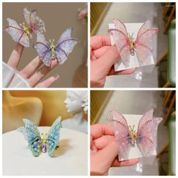 Hair Accessories Moving Wings Children Hairpin Rhinestone Butterfly Princess Korean Style Ancient Hairclip Women