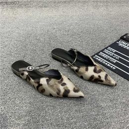 Sandals Leopard Print Sexy Slide New Style Summer Flat Dot Toe Slide Sandals Unique Design Elegant Fashion Womens ShoesL2403