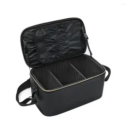 Cosmetic Bags Black Waterproof Travel Case - Large Capacity For Makeup And Toiletries Smooth Zipping