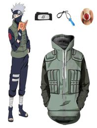 Asian Size Japan Anime Hokage Hatake Kakashi Unisex Cosplay Costume Halloween Jacket Hoodie Uniform Full Set8824592