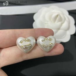 Charm Heart Diamond Heart Dangle Earrings 925 Sliver Letter Earrings Designer Luxury Brand Jewellery Love Gift Earrings With Correct Charming Women Stud Y240327