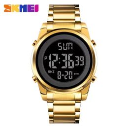 Watches SKMEI Chrono Count Down Alarm Hour For Mens reloj hombre Digital 2 Time Mens Watches Fashion LED Men Digital Wristwatch