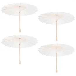 Umbrellas White Blank Paper DIY Painting Decorative Parasol For Wedding Bridal Shower Party Decor Dance Props Po Prop 4pcs