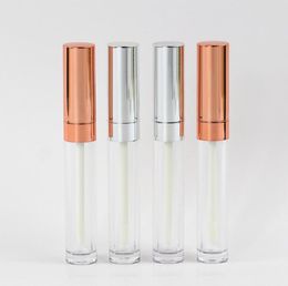 Round Rose Gold Silver 65ml Empty Lip Gloss Tubes Container Whole Private Label Lipgloss Tube Packaging Plastic Cosmetic Lips9490114