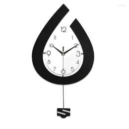 Wall Clocks -Wall Clock For Living Room Big Pendulum Kitchen Bedroom Non Ticking Silent Battery Operated