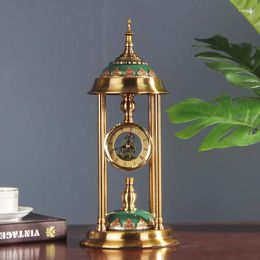 Table Clocks Home Decoration Accessories Digital Watch European Desk Clock Creative Roman Pavilion TV Counter Vintage