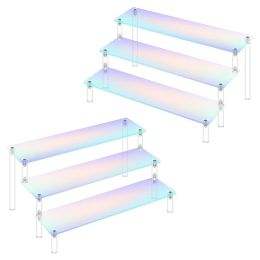 Racks 15 Tier Iridescent Acrylic Display Risers Stand Shelf for Figures Collectibles Cupcakes Perfumes Jewel Decorating & Organising