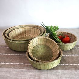 Handmade Bamboo Weaving Products Bamboo Sieve Steamed Bread Storage Basket Household Drain Water Bamboo Dustpan Washing Vegetables Bamboo Basket