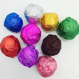 Gift Wrap 100Pcs 9x9cm Square Aluminium Foils Paper Candy Chocolate Cookie Wrappers Party Packaging Supplies