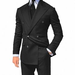 double Breasted Slim Fit Men Suit For Wedding 2 Piece Formal Busin Groom Tuxedo Custom Man Fi Clothes Jacket With Pants G9cD#