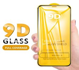 9D tempered glass screen protector for iPhone 11 Pro max Xs Max X XR Full Cover Glue Film For Samsung S10 A50 M203309420